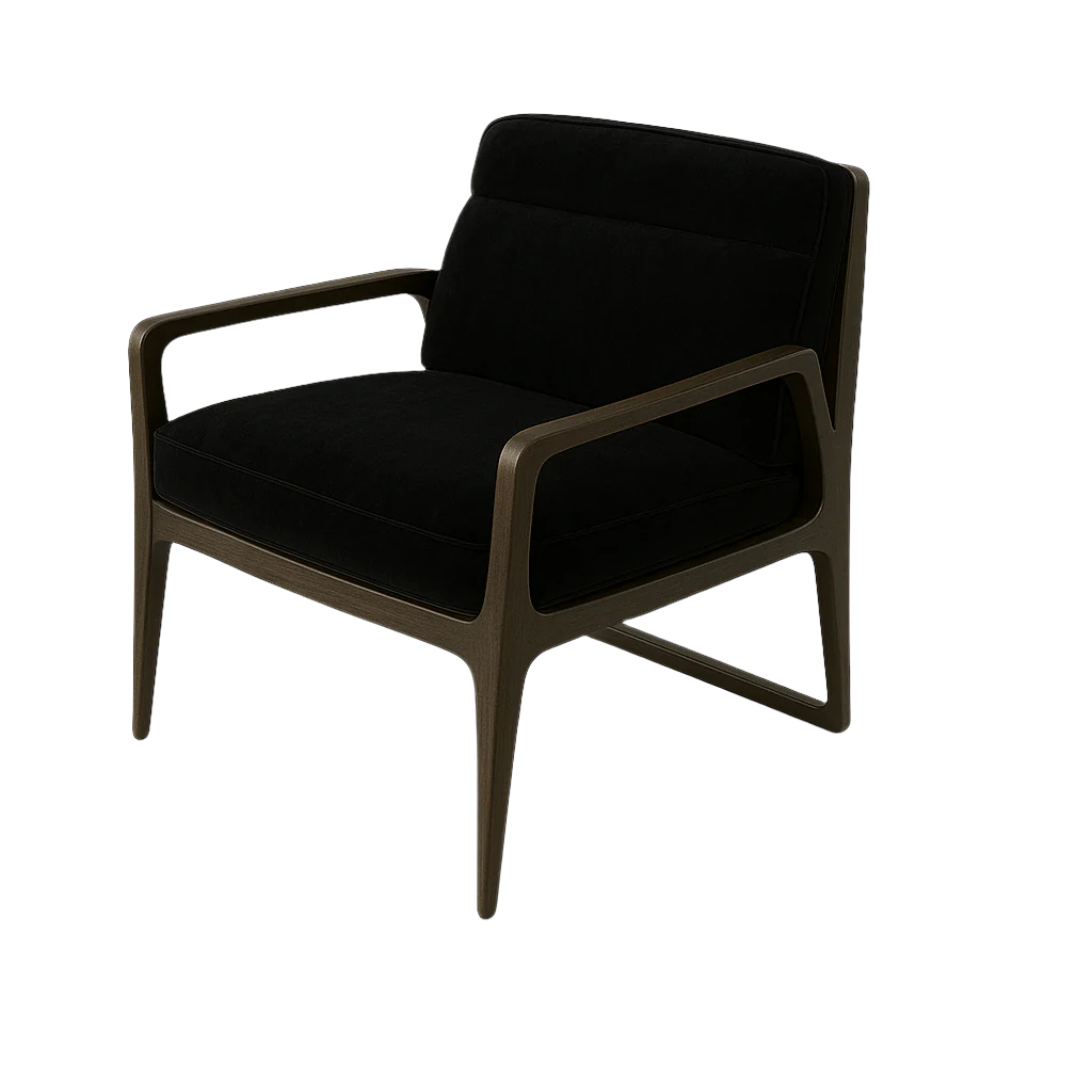 Fotoliu catifea NEAGRA| model DARI A