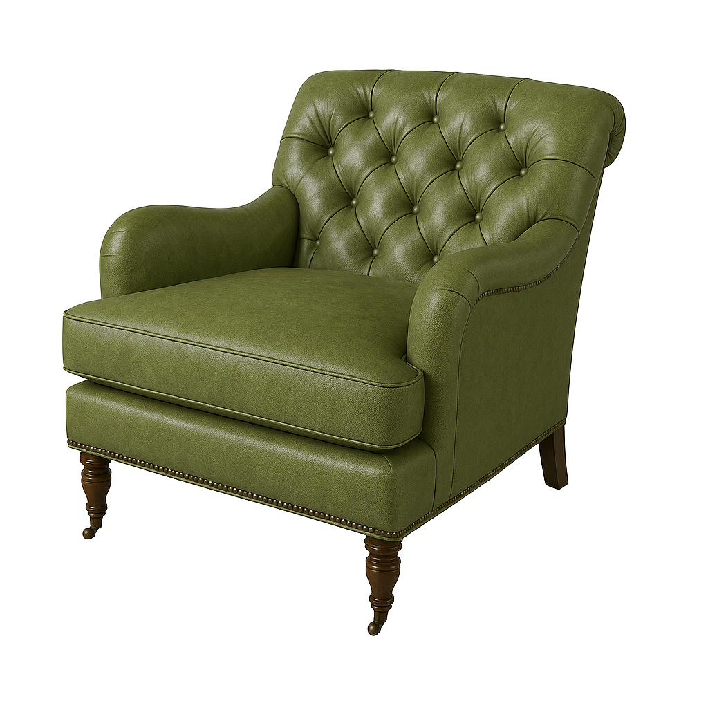 Fotoliu chesterfield CALEDONIAN piele VERDE