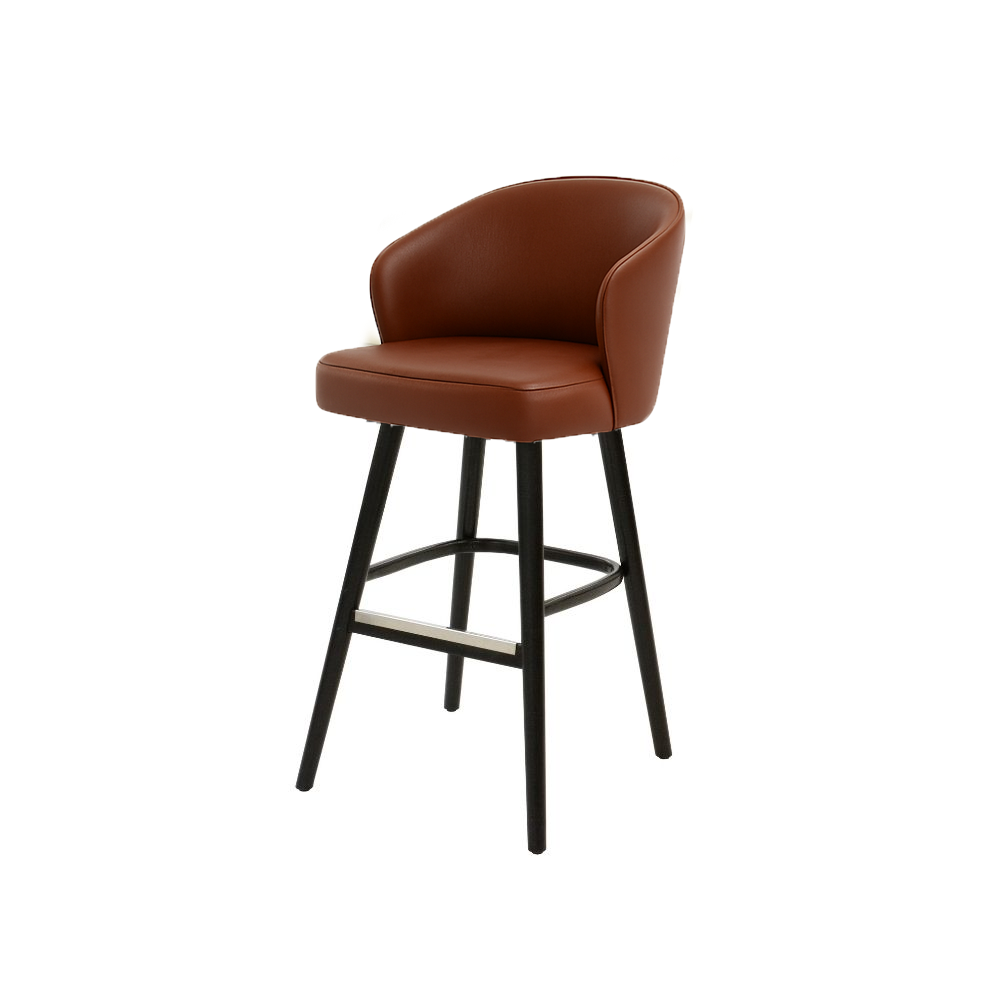 Scaun bar piele naturala BEJ | model BRUNO