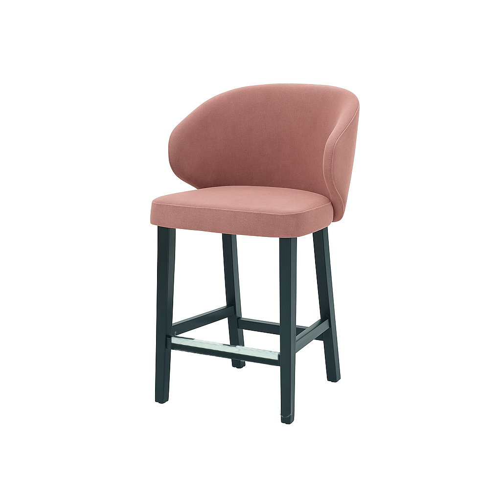 Scaun de bar catifea GALBENA | model CAPRICE